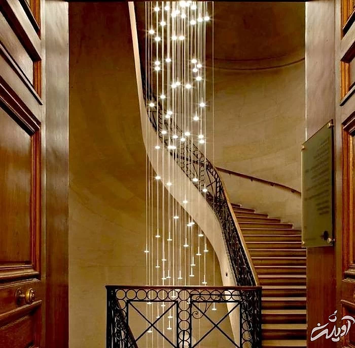 دکوراسیون و نورپردازی با چراغ های آویز نورپردازی راهرو خانه